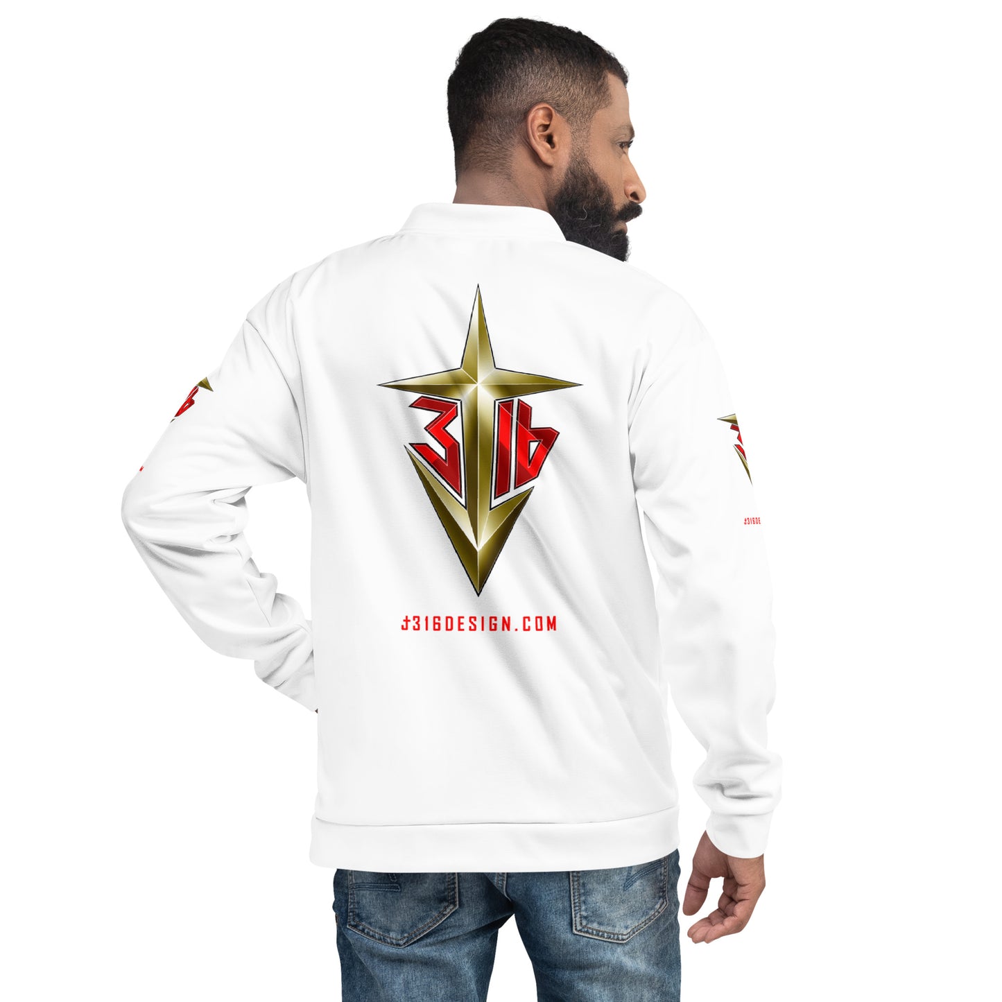 Shirts & Jackets / John 3:16 / J316 Design Unisex Bomber Jacket / Gold Logo