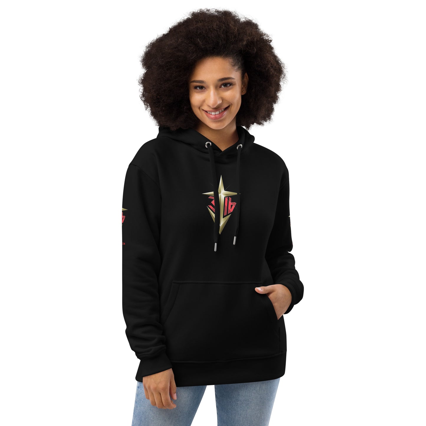 Shirts & Jackets / John 3:16 / J316 Design Premium Black Eco Hoodie / Gold Logo