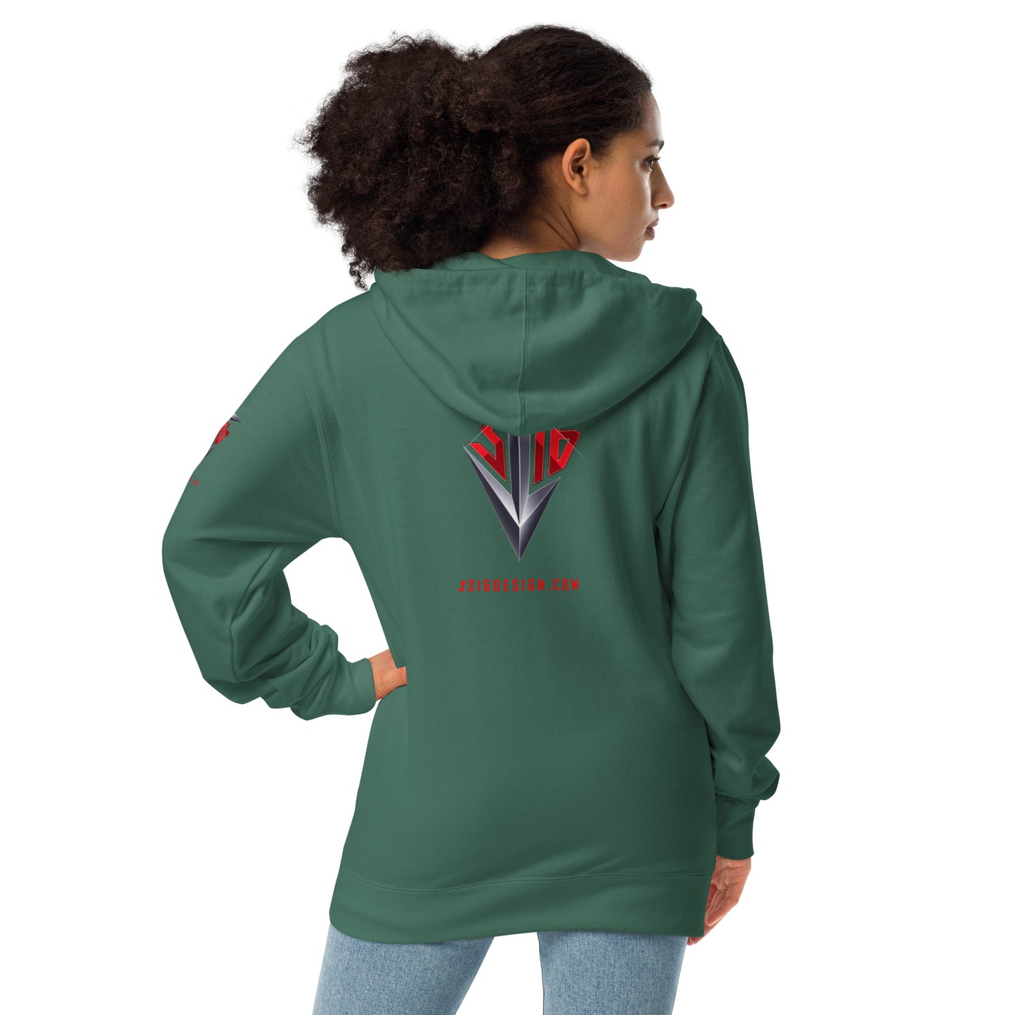 Shirts & Jackets / John 3:16 / J316 Design Unisex Fleece Zip-Up Hoodie / Steel Logo