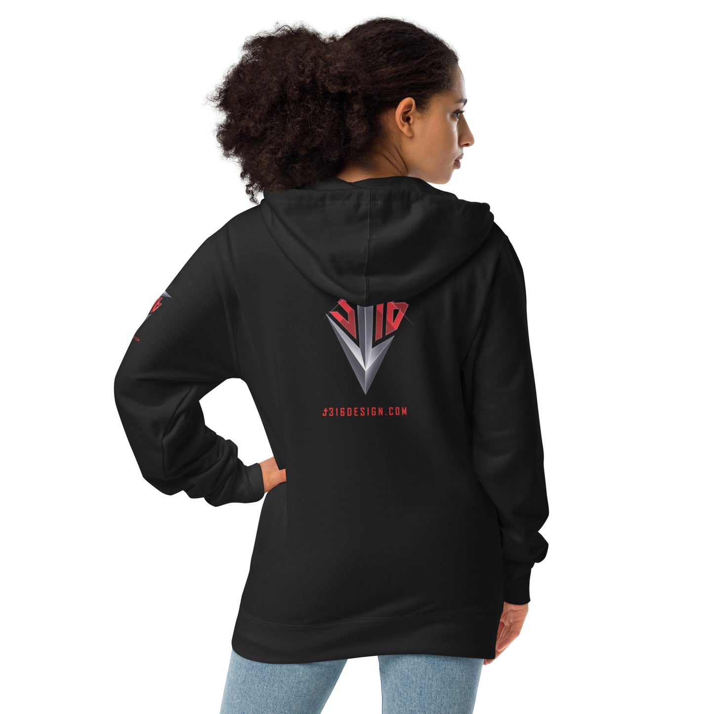 Shirts & Jackets / John 3:16 / J316 Design Unisex Fleece Zip-Up Hoodie / Steel Logo