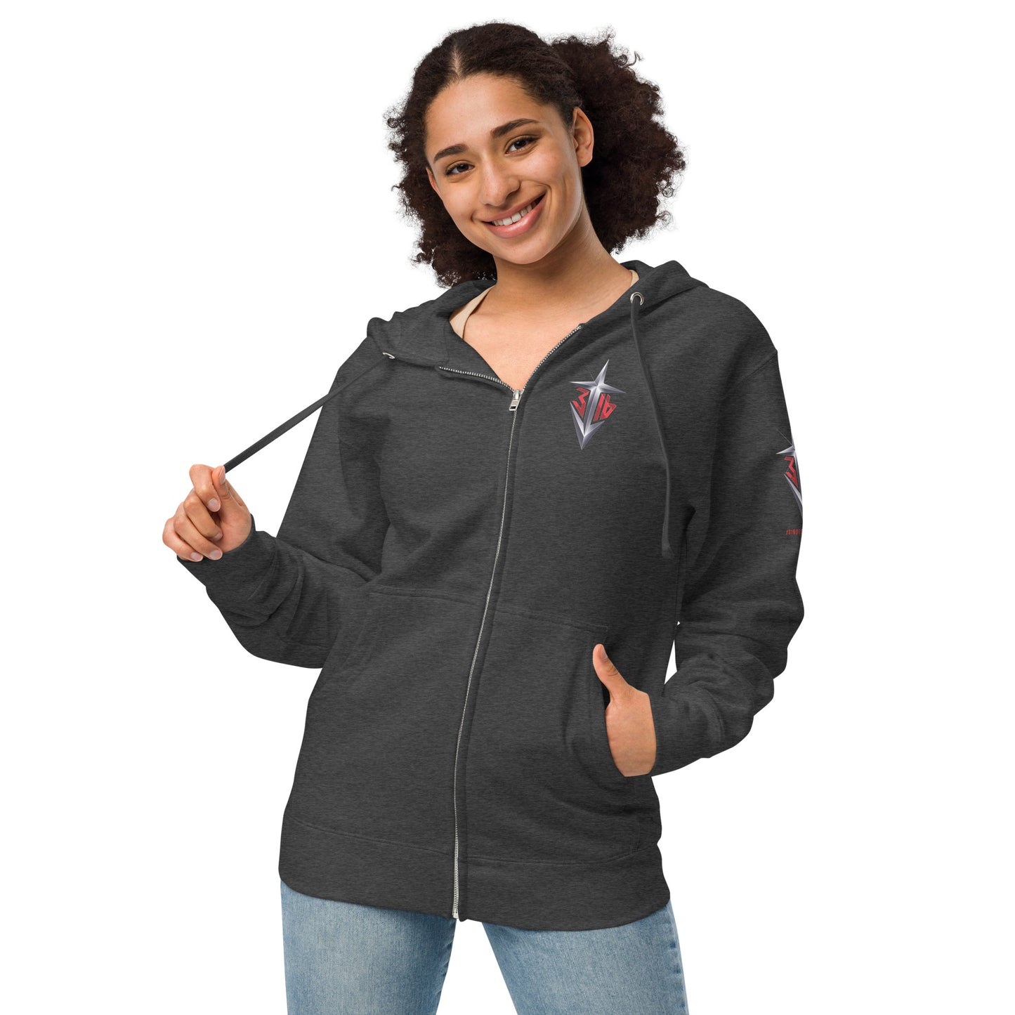 Shirts & Jackets / John 3:16 / J316 Design Unisex Fleece Zip-Up Hoodie / Steel Logo